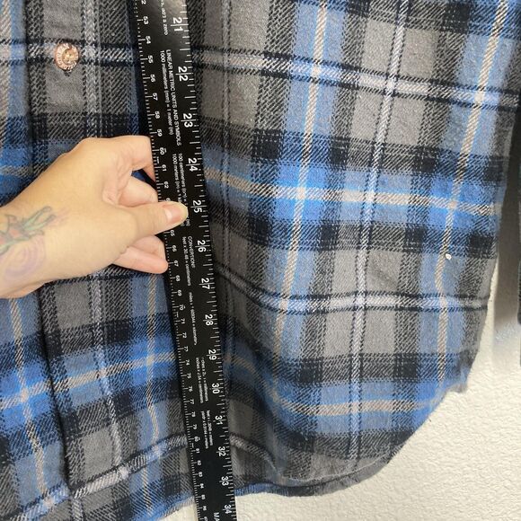 Field & Stream Shirt Mens XL Blue Gray Plaid Flannel Button Up Outdoor Workwear - Picture 7 of 16